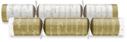 A small picture of Gold and White Crackers 10'' Festive Greeting Crackers