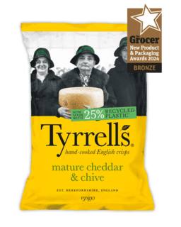 A small picture of Tyrrell's Cheddar & Chive Mature Cheddar & Chive Crisps