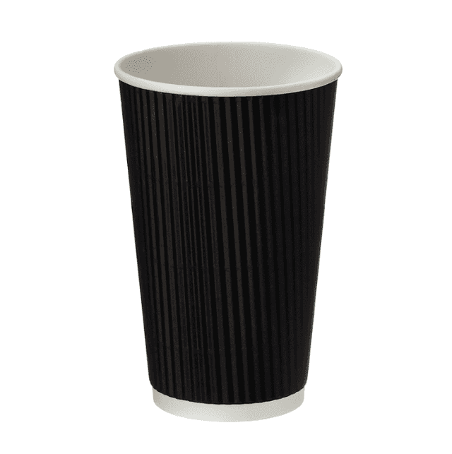 A small picture of Black Trp Wall Cup 16oz Triple Wall Ripple Cup 16oz