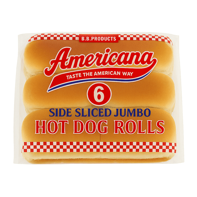 A small picture of Hot Dog Rolls 8.5inch Side Sliced Americana