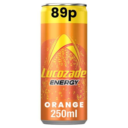 A small picture of Lucozade Orange Can Lucozade Orange Can PM 89p