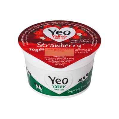 A small picture of Yeo Valley Whole Milk Strawberry Yoghurt 80g
