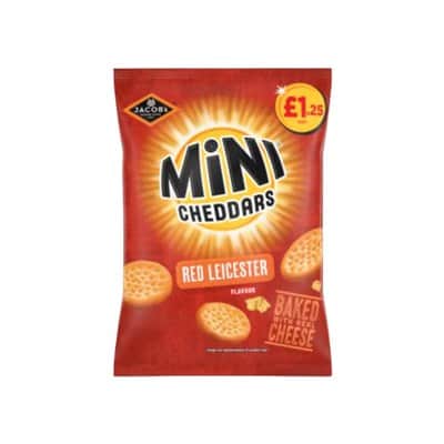 A small picture of Jacobs Mini Cheddars PM Red Leicester 90g