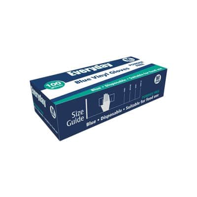 A small picture of Blue Vinyl PF Glove M Everyday Medium Powderfree