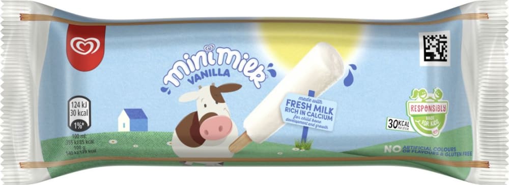 A picture of Walls Mini Milk Ice Cream Lolly Vanilla