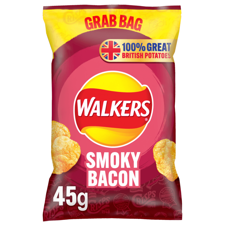A picture of Walkers Smoky Bacon Crisps 32 x 45g
