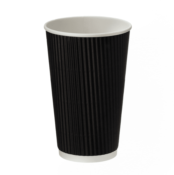 A picture of Black Trp Wall Cup 16oz Triple Wall Ripple Cup 16oz