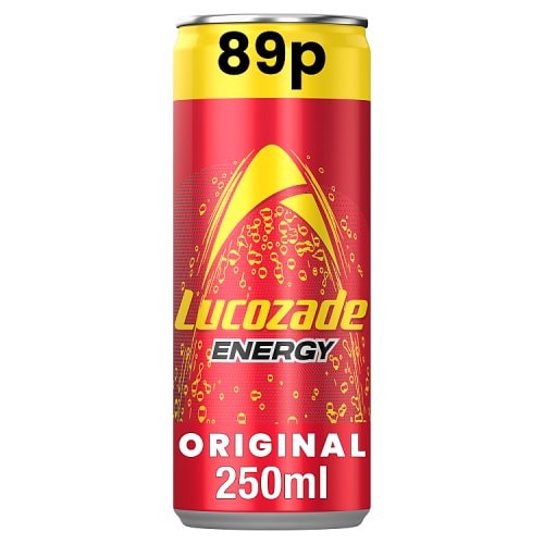 A picture of Lucozade Original Can Lucozade Original Can PM 89p