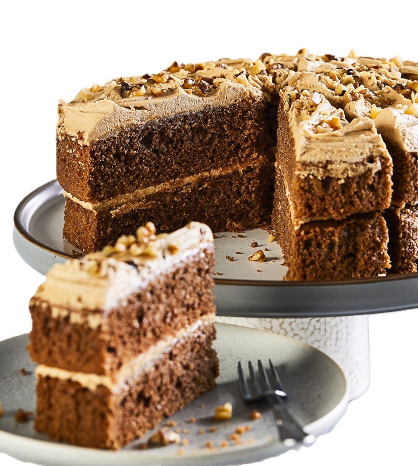 A picture of Catering Essentials Coffee & Walnut Cake 1x16 portions