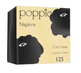 A picture of Poppies Black Napkins 