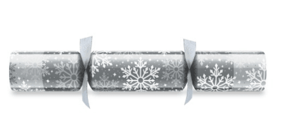 A picture of Silver Snowflake Crackers 11'' Silver Snowflake Crackers