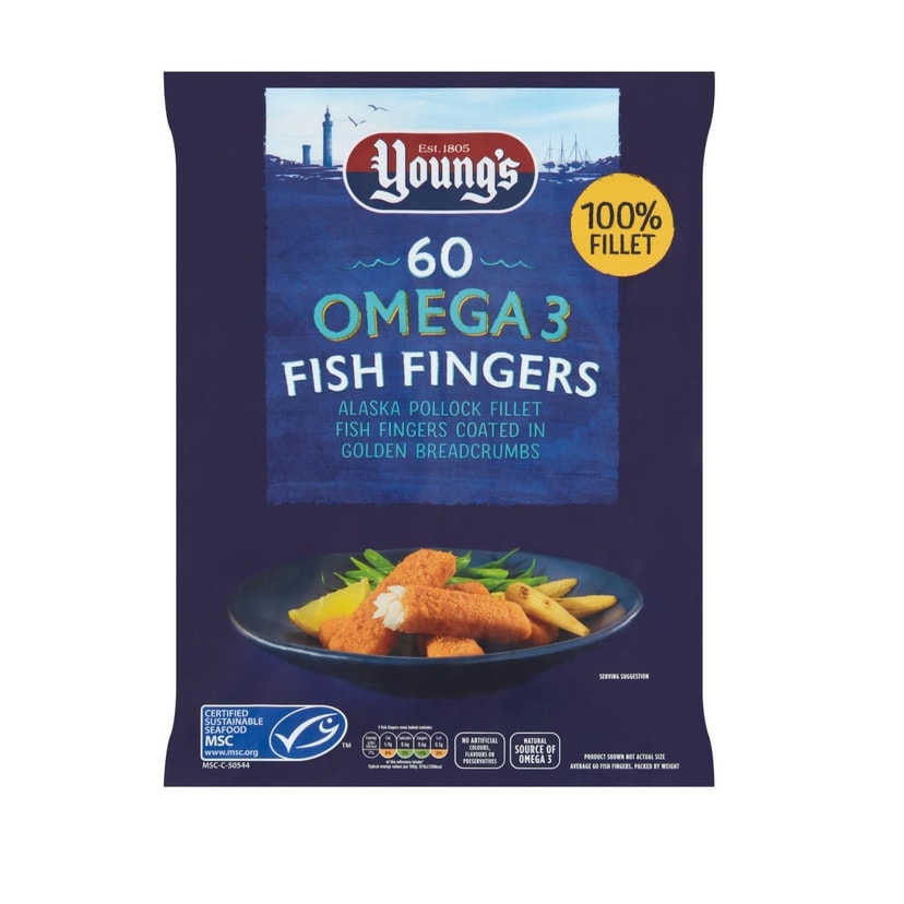 A picture of Youngs MSC Breaded Atlantic Pollack Fish Fingers 25g