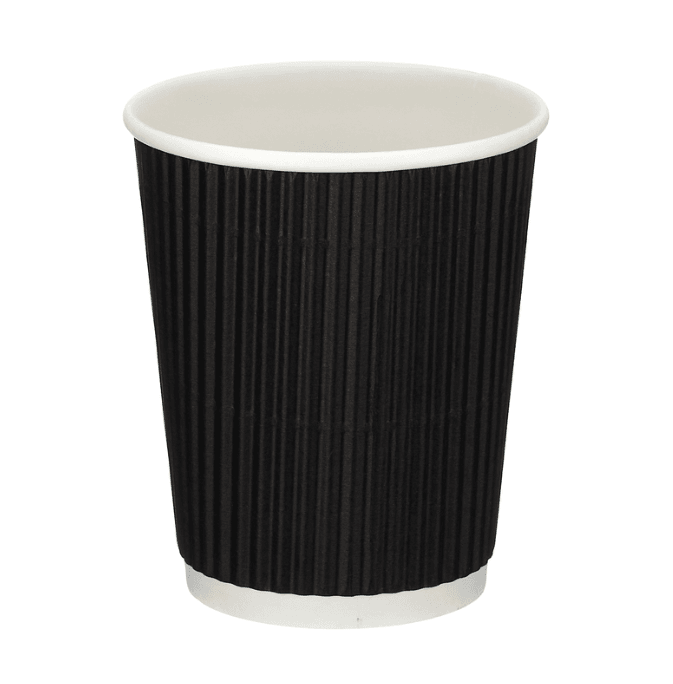 A picture of Black Trp Wall Cup 12oz Triple Wall Ripple Cup 12oz