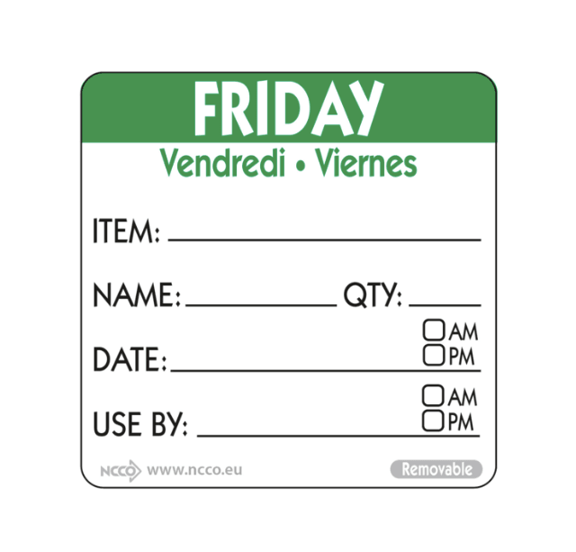 A picture of Friday Square Food Labels 50mm Friday Square Food Labels