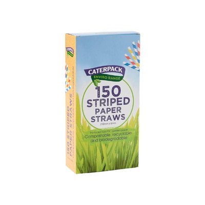 A picture of ER Striped Paper Straws 